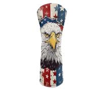 Brosoneto Eagle Golf Head Covers, Funny Driver Headcover, American Flag Premium Leather Golf Club Covers for Club Protective, 4th of July Patriotic Unique Golf Gift Accessory