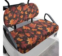 Brosoneto Thanksgiving Fall Maple Leaf Golf Cart Seat Covers, Breathable and Washable Golf Cart Seat Blanket Towel, 2 Passenger Travel Sports Golf Cart Seat Cover