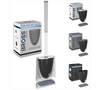 BROSS® Slim Replacement Pack in White - Set of 1 x Replacement Brush Head and 1 x Diatomite Stone - For Premium Silicone Toilet Brush - Without Handle and Holder