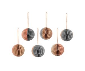 Broste Copenhagen Ball Christmas bauble honeycomb Ø5 cm 6 pieces Multi/beige
