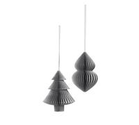 Broste Copenhagen Christmas decorations DECO 'CHRISTMAS MIX' PAPIER X2 in Silver One size