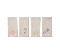 Broste Copenhagen Fryd fabric napkins 45x45 cm 4 pieces Light warm grey-beige