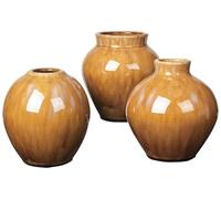 Broste Copenhagen Ingrid Small 14463241 Vase Set of 3 Handmade Ceramic in Apple Cinnamon Colour