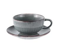 Broste Copenhagen - Nordic Sea Cup With Saucer, Grey - Grey