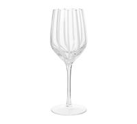 Broste Copenhagen Stripe white wine glass 35 lear-white stripes