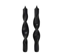Broste Copenhagen Twist twisted candles twisted candle 23 cm 2-pack Simply black