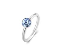 Brosway Symphonia women's ring 316L steel with blue crystal BYM185B size. 14