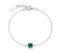 Brosway Women's Bracelet Fancy Collection from the Life Green line. Rhodium-plated 925 silver bracelet with green zirconia. Length is 18 cm. Item number: FLG139, Sterling silver, Sterling Silver