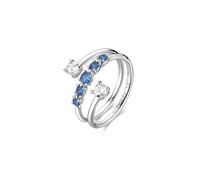 Brosway Women's Ring Fancy Collection of the Freedom Blue Line. Ring in 925 Silver Rhodium Plated and Blue Zircons Size N Trendy Code FFB124C