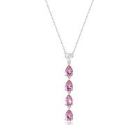 Brosway Women's Stainless Steel Necklace, Cubic Zirconia Drop Pendant, Shiny Silver, 18 Inches, Modern Style, Model FTP04