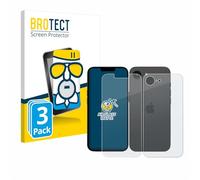 brotect Anti-Glare Glass Screen Protector Matte compatible with Apple iPhone 16e (Front+Back) (3 Pack) - Anti-Scratch 9H Protection Film