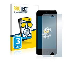 brotect Anti-Glare Glass Screen Protector Matte compatible with Apple iPhone 5 / 5S / 5C / SE 2016 (3 Pack) - Anti-Scratch 9H Protection Film