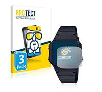 brotect Glass Film compatible with Casio Unisex A168WA-1YES | 3 Pack Clear Screen Protection Made in Germany Glass-Film 9H Protection Scratch Resistant High Clarity