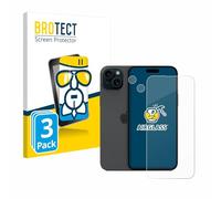 brotect Glass Screen Protector Film compatible with Apple iPhone 15 Plus (Front+Camera) (3 Pack) - Glass-Foil Protection [Scratch Resistant]