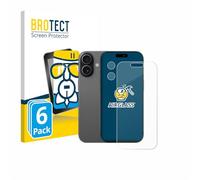 brotect Glass Screen Protector Film compatible with Apple iPhone 17 (Front+Camera) (6 Pack) - Glass-Foil Protection [Scratch Resistant, High Clarity]