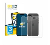 brotect Glass Screen Protector Film compatible with Apple iPhone 17e (Front+Back) (3 Pack) - Glass-Foil Protection [Scratch Resistant, High Clarity]