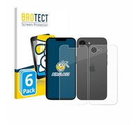 brotect Glass Screen Protector Film compatible with Apple iPhone 17e (Front+Back) (6 Pack) - Glass-Foil Protection [Scratch Resistant, High Clarity]