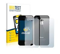brotect Glass Screen Protector Film compatible with Apple iPhone 4S (Front+Back) - Glass-Foil 9H Protection [Scratch Resistant, High Clarity]