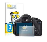 brotect Glass Screen Protector Film compatible with Canon EOS 600D (3 Pack) - Glass-Foil 9H Protection [Scratch Resistant, High Clarity]