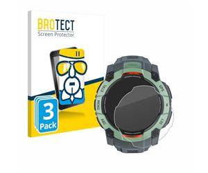 brotect Glass Screen Protector Film compatible with Garmin Instinct 3 AMOLED/Solar (45 mm) - Glass-Foil Protection [Scratch Resistant, High Clarity]