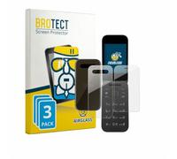 brotect Glass Screen Protector Film compatible with HMD 2660 Flip 4G (Front+Back) (3 Pack) - Glass-Foil Protection [Scratch Resistant, High Clarity]