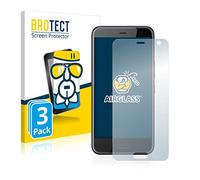 brotect Glass Screen Protector Film compatible with HTC U11 Life (3 Pack) - Glass-Foil 9H Protection [Scratch Resistant, High Clarity]