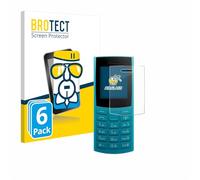 brotect Glass Screen Protector Film compatible with Nokia 105 4G 2nd Edition (6 Pack) - Glass-Foil 9H Protection [Scratch Resistant, High Clarity]