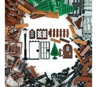 BroTex Building Blocks Accessories: Doors and Windows Street Lamp Set, House Garden Farm City Bricks, Compatible with Major Brands