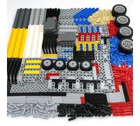 BroTex Technical Parts Liftarm Beams Pullback Motor Building Block Set, EV3 Replacement Extra Accessories, Axle Pins Connector Frame Wheels Tire Bricks Pieces