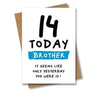 Brother 14th Birthday Card for Brother - 14 Today Seems Like Only Yesterday