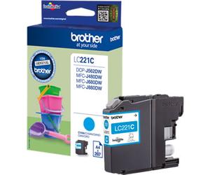 Brother 17302 Original Brother LC221C Cyan Ink Cartridge - LC-221C Inkjet Printer Cartridge