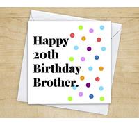 Brother 20th Birthday Card - 5+ Style Choices - 20th Birthday Card for Brother 20th - from Sister from Brother - Funny, Cute, Cheeky - Kids, Adult (Style 3)
