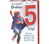 Brother 5th Birthday Card ~ To A Special Brother On Your 5th Birthday ~ Super Hero Design Size 23cm x 16cm …