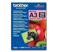 Brother A3 Premium + Glossy Photo Paper (Pack of 20) BP71GA3