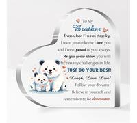 Brother Acrylic Plaque Graduation Inspirational Ornaments Men Birthday Gifts Desk Sign Appreciate Christmas Home Decoration Family Day Best Wishes Keepsakes for Him Laugh Love Live