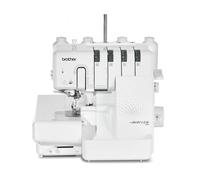 BROTHER Airflow 3000 Air Overlock Machine, White, Compact, Plastic, 12 kg, 30.1 x 37 x 35.5 cm, 1300 Stitches/Min, 2-4 Thread Overlock Stitches, Differential Drive, Instant Rolled Hem