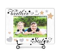 Brother And Sister Picture Frame, Siblings Photo Frame, Birthday Graduation Christmas Gift For Little Sister Little Brother Big Sister Big Brother, Home Office Frame With Stand -09