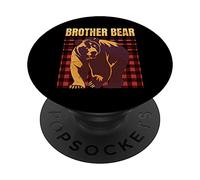 Brother Bear - Red Plaid Matching Pajama Family Bro - PopSockets Swappable PopGrip