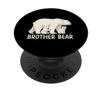 Brother Bear With Two Cubs Polar Bear Family PopSockets Adhesive PopGrip