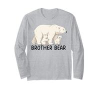 Brother Bear with Two Cubs Siblings Polar Bear Family Long Sleeve T-Shirt