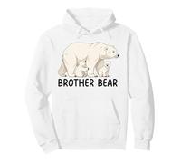 Brother Bear With Two Cubs Siblings Polar Bear Family Pullover Hoodie