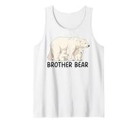 Brother Bear with Two Cubs Siblings Polar Bear Family Tank Top