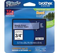 Brother TZE-141 label-making tape Black on transparent