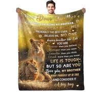 Brother Birthday Gifts, Brother Blankets from Sister, Soft Flannel Lion Throw Blankets for Couch Sofa Bed Office 60"x50"