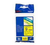Genuine Brother P-Touch Tape - BLACK ON YELLOW LAM TZe-621 / 9mm x 8m (INC VAT)