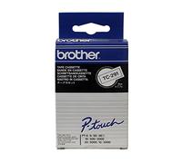 Brother TC-291 Labelling Tape Cassette, Black on White, 9 mm (W) x 7.7M (L), Laminated, Brother Genuine Supplies