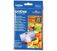 Brother BP71GP20 Photo Paper, 6 Inch x 4 Inch, Premium Plus Glossy, 15 cm (W) x 10 cm (L), 20 Sheets, Brother Genuine Supplies