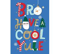 Brother Bro Have A Cool Yule Fun Hand-Finished Christmas Card Family Xmas Cards SMF004