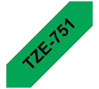 Brother Brother TZe-751 Black on Green Labelling Tape â“ 24mm wide