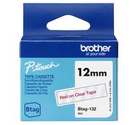 Brother BTAG-132 label-making tape Red on transparent